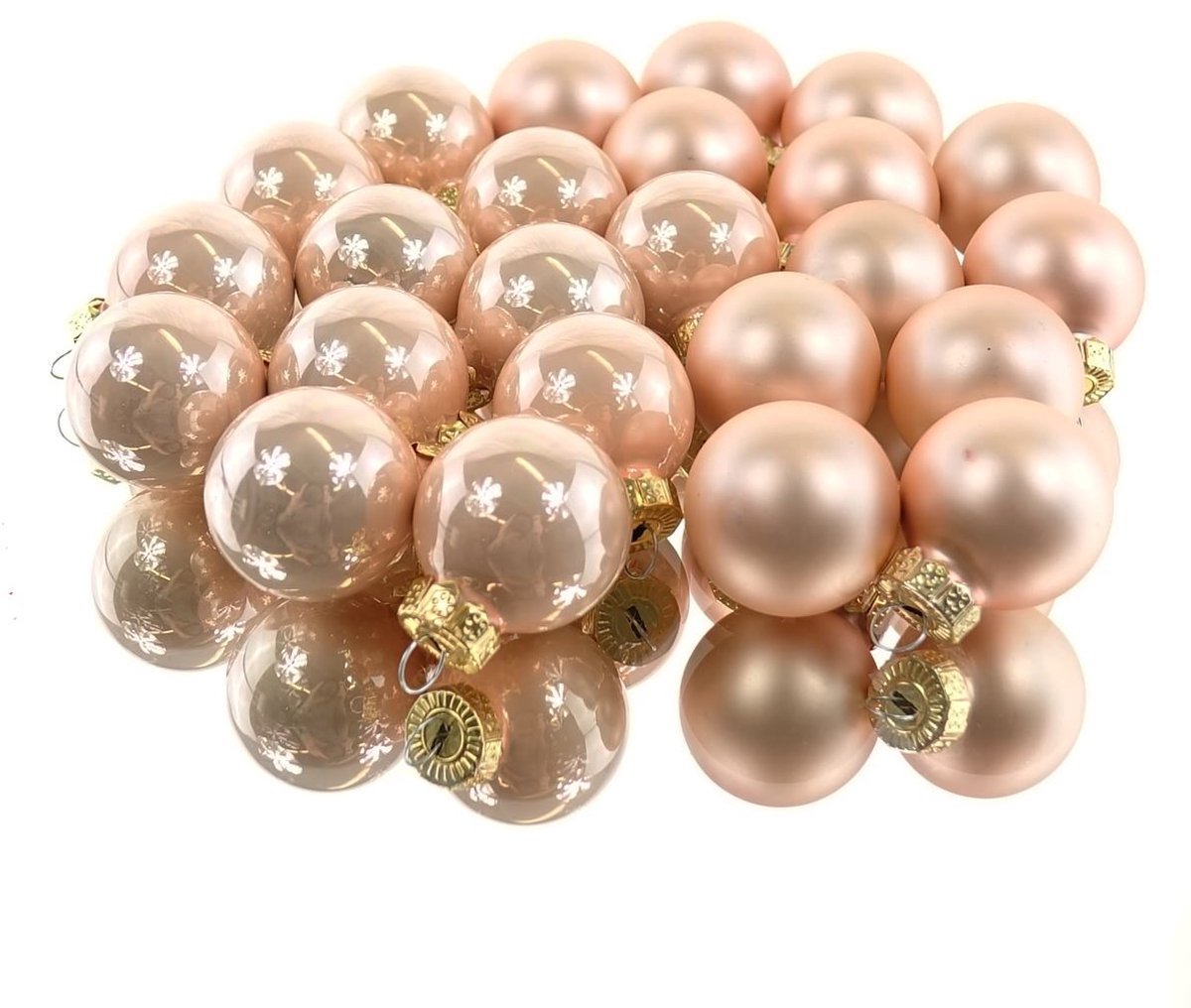 Kaemingk Kerstmicroballen Peach Pearl Ø 2,5 cm Glas - Set van 24