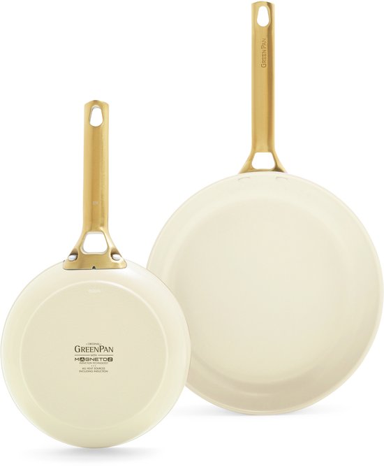 Greenpan Padova Reserve 20 + 26 cm koekenpannenset Cream White