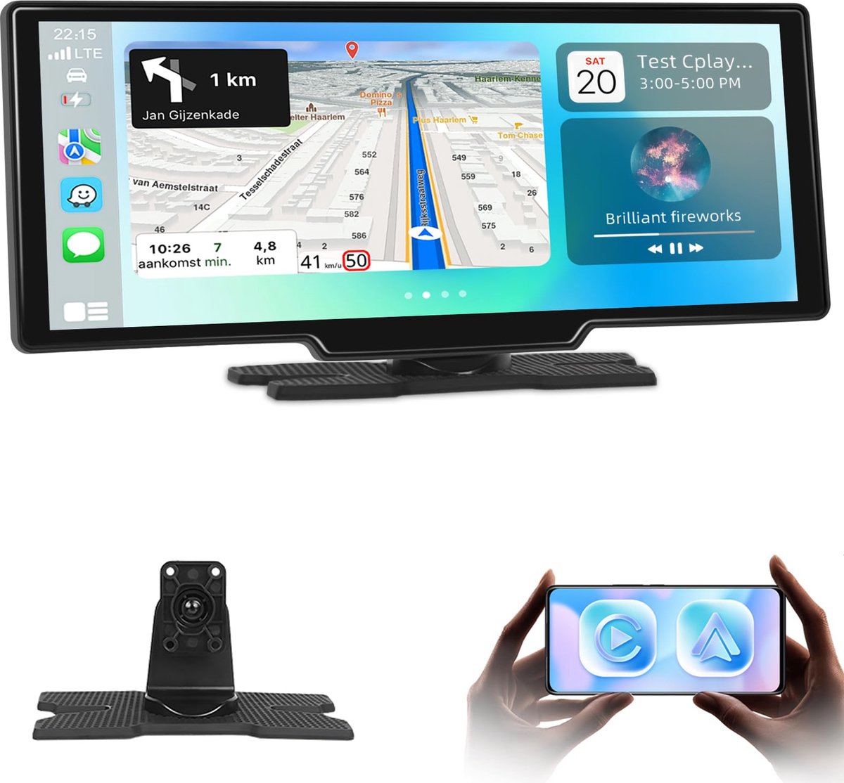 CarPlay Scherm 10,26 inch – Draadloos – Android Auto – Touchscreen – GPS Navigatie – Bluetooth