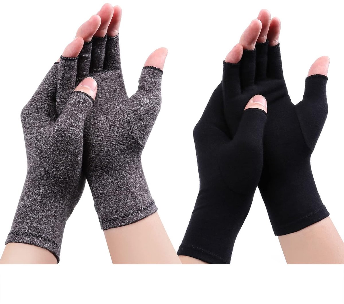 Handschoenen voor reumatoïde artritis - Compressiehandschoenen Vingerloze gewrichtspijnverlichting Handwanten - ShopVlot