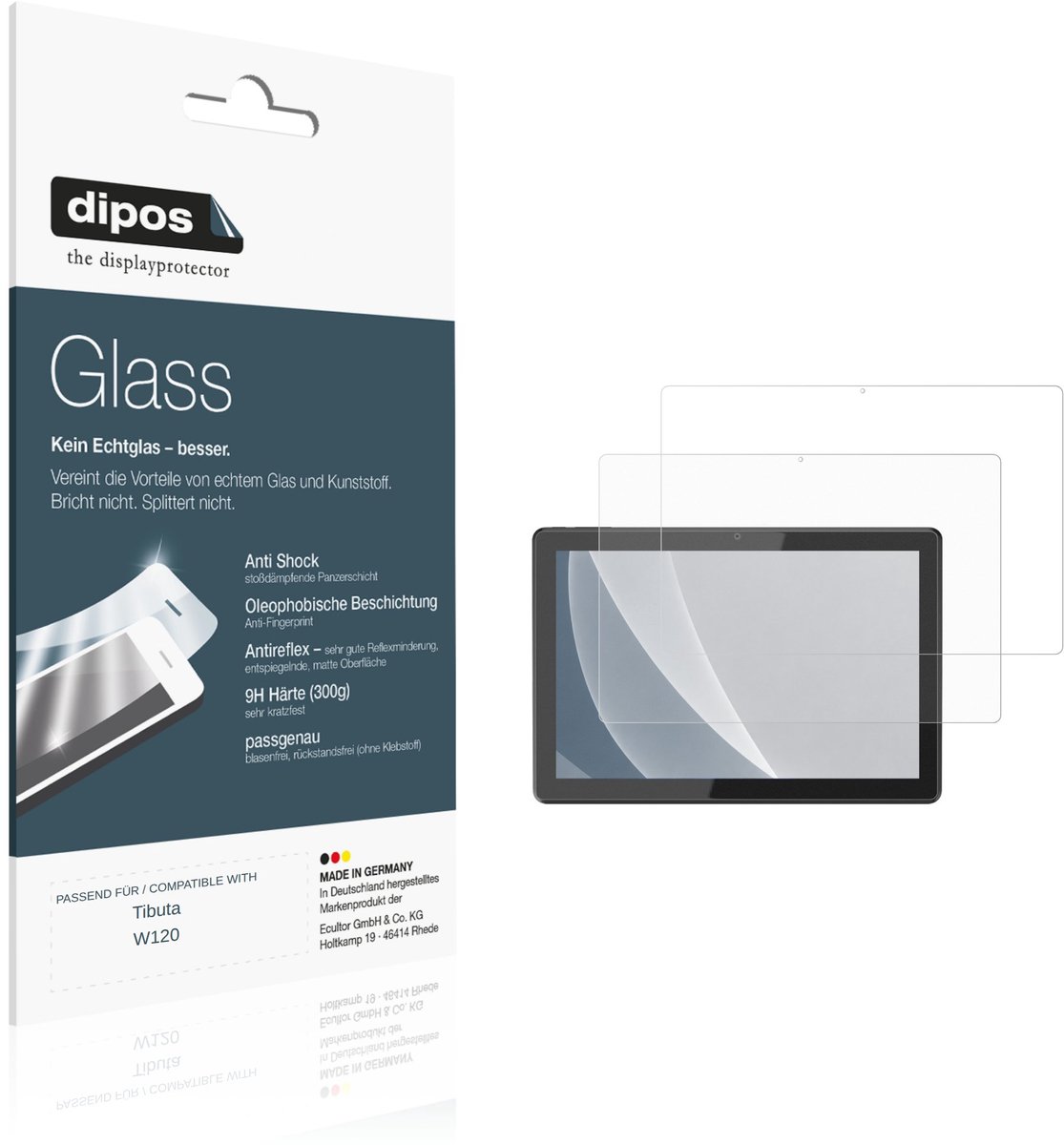 dipos – 2x Matte Pantserfolie geschikt voor Tibuta W120 | 9H Screenprotector