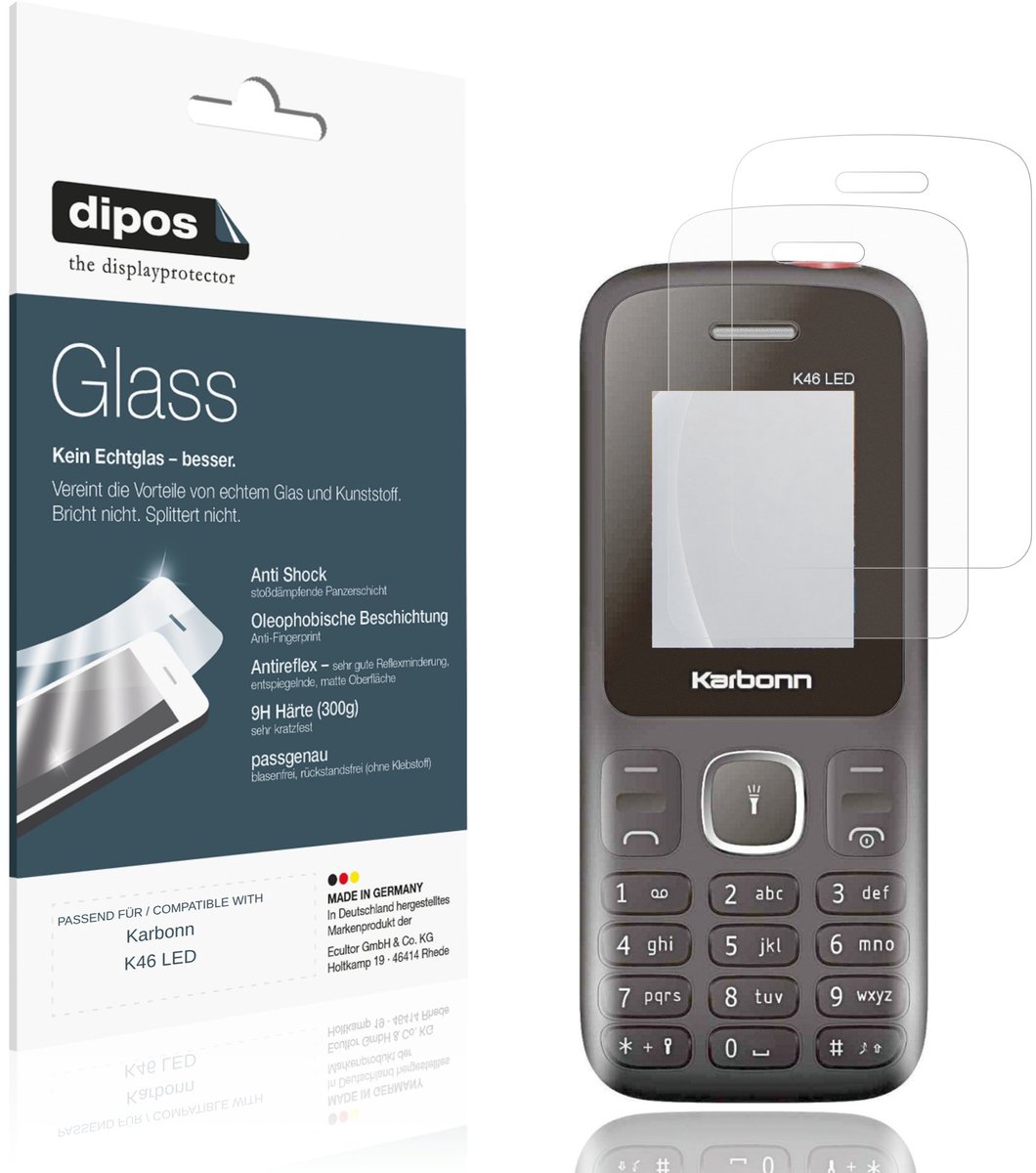 dipos – 2x Matte Pantserfolie geschikt voor Karbonn K46 LED | 9H Screenprotector