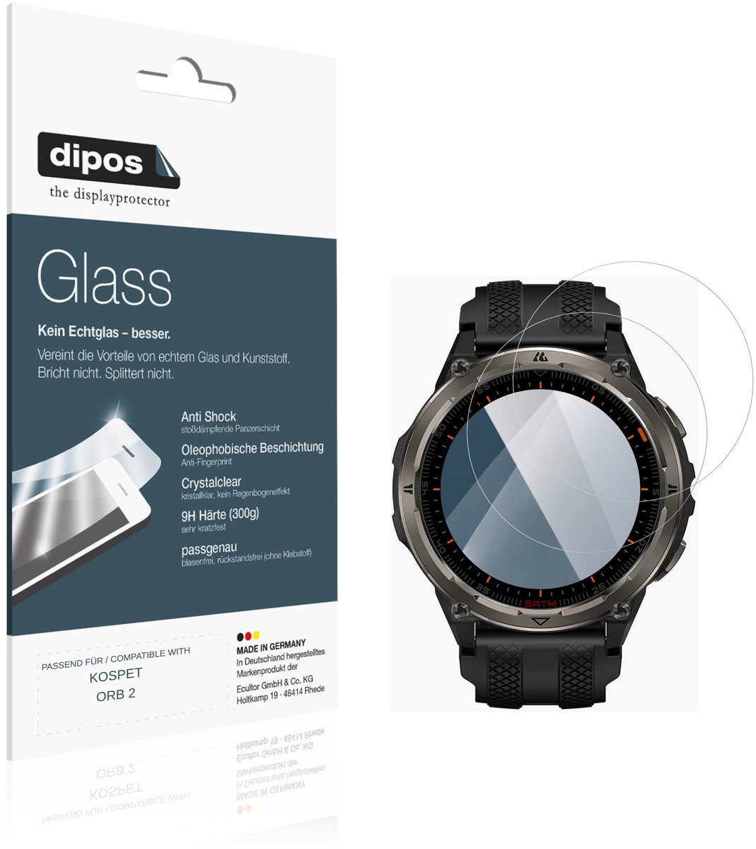 dipos – 2x Pantserfolie geschikt voor KOSPET ORB 2 | 9H Screenprotector