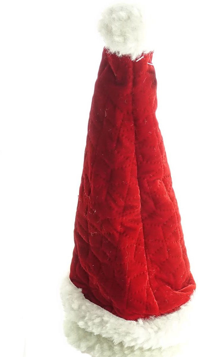 Scheulen kerstmuts rood wit gestikt Ø 12 cm