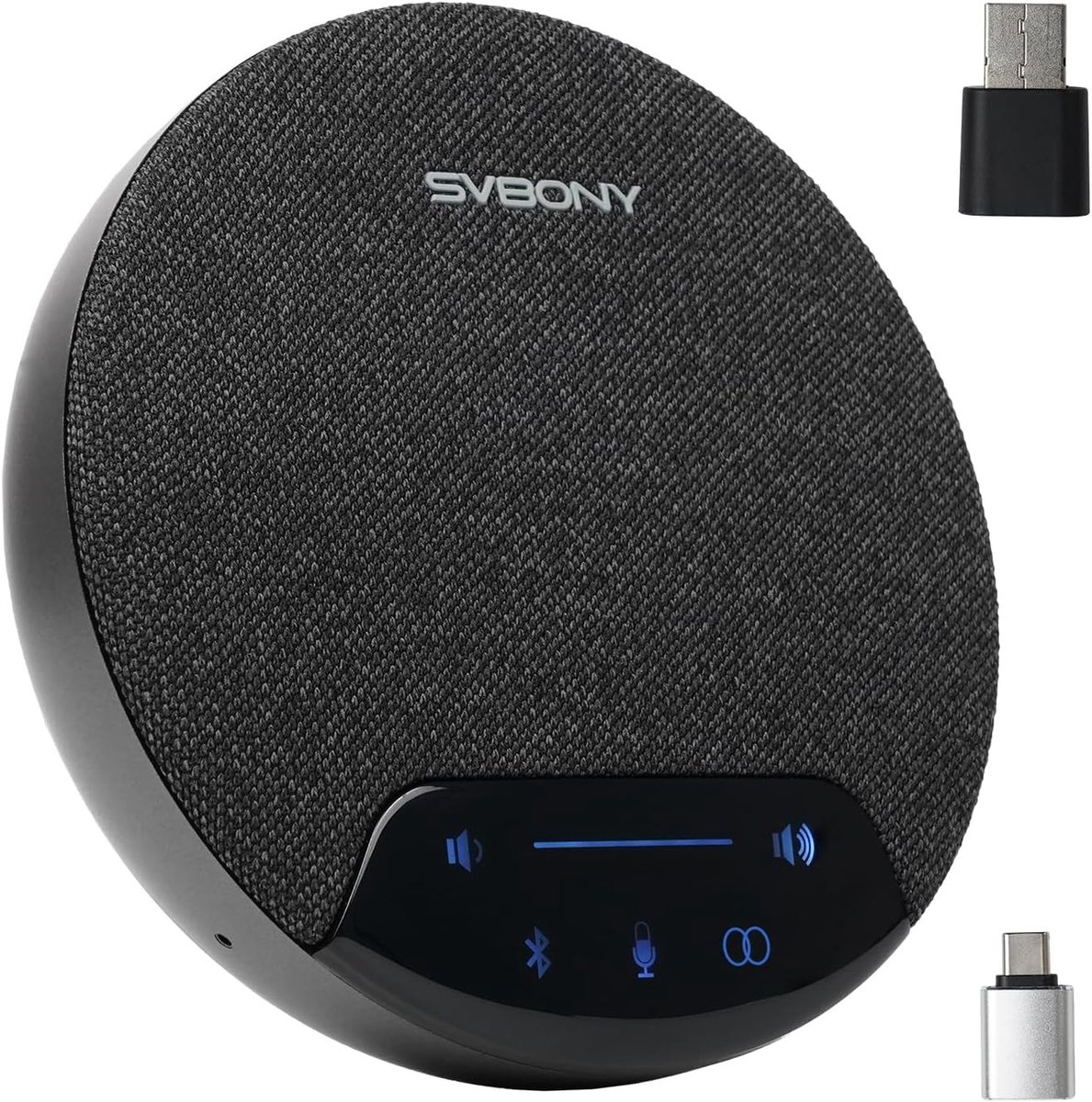 Draadloze Conferentie Speaker met AI Geluidsonderdrukking, 4 Microfoons, 360° Opname en Bluetooth 5.0 voor Effectieve Vergaderingen