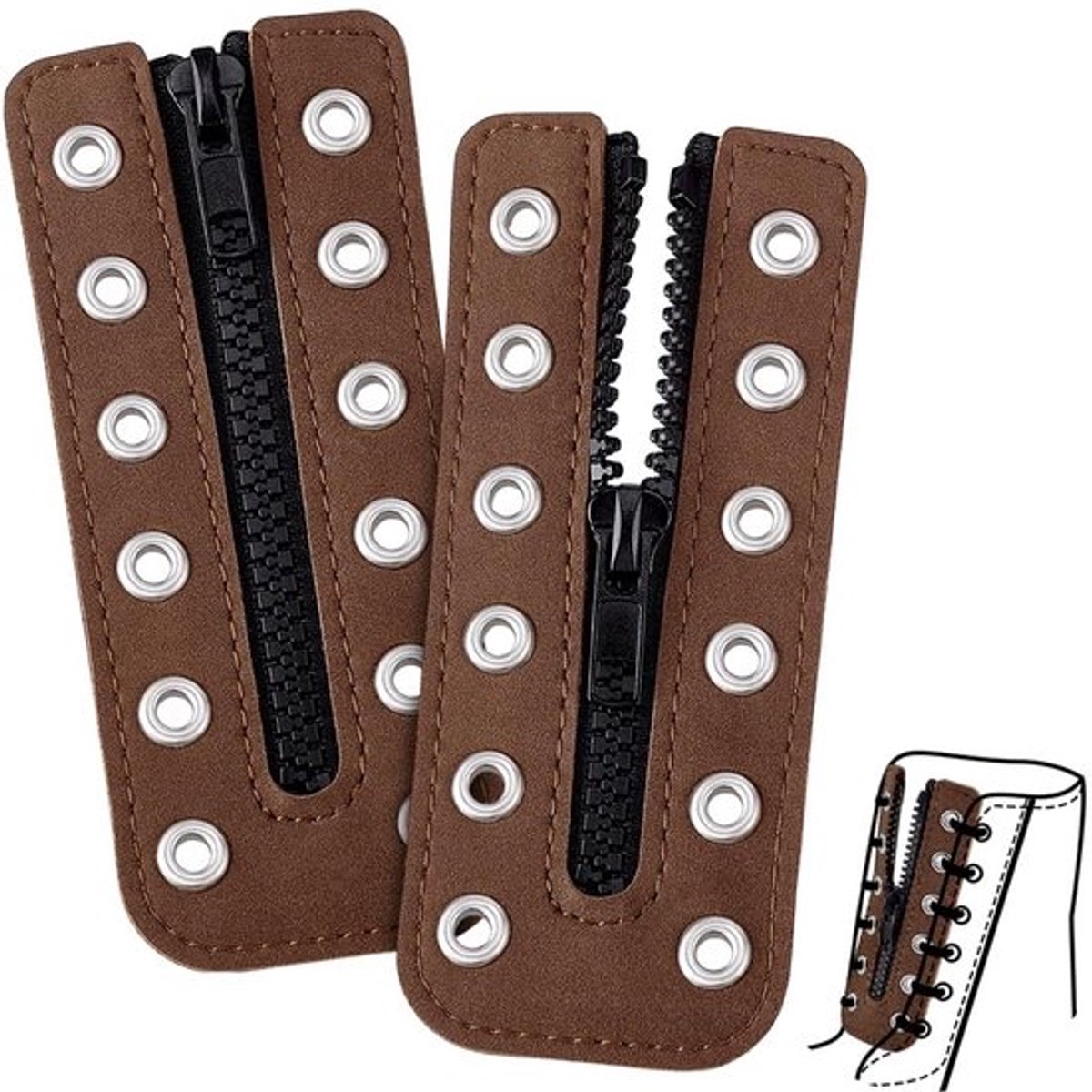 PU-leer Dailygoods- Ritssluitinginzetstukken 2 Stuks Zwart