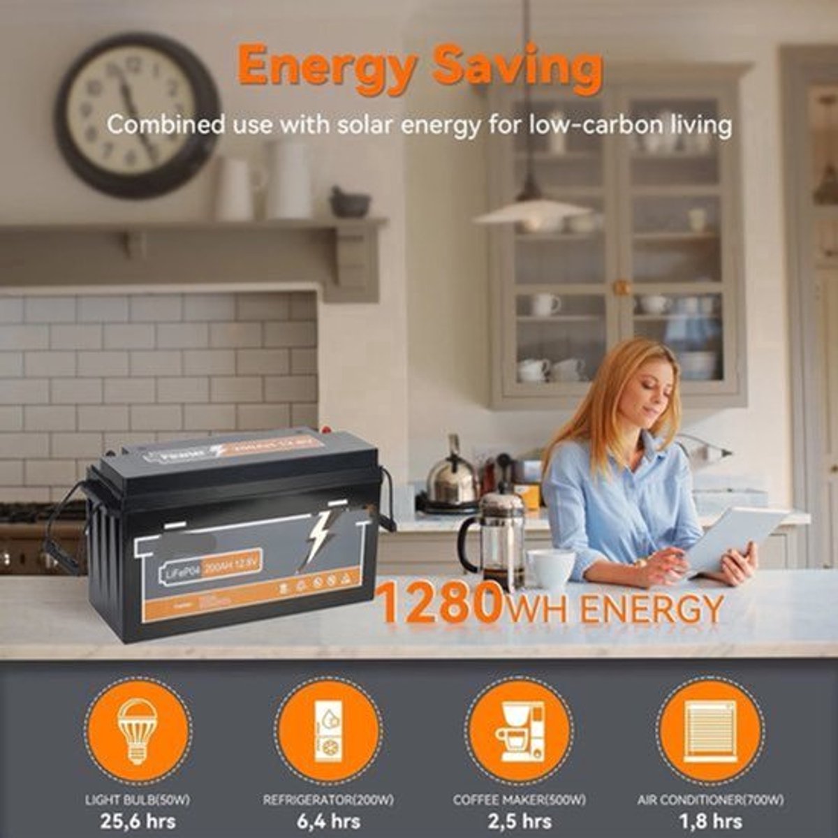 LiFePO4 Accu – Zonnebatterij – Camperaccu – Bootbatterij – Noodstroom – 200Ah Capaciteit – 12,8V Spanning