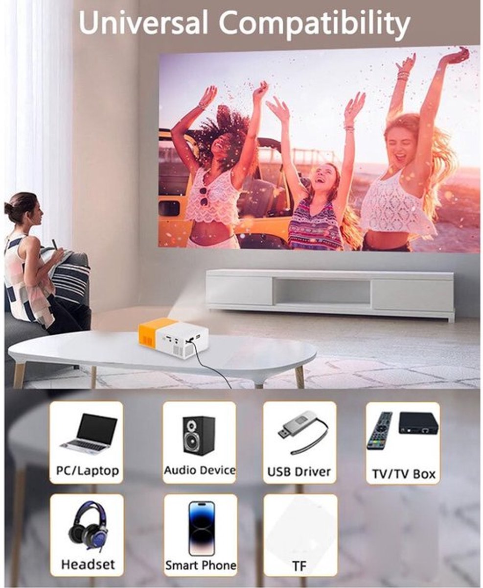 Allecto - Mini Draagbare Projector - 1080p Full HD - Ingebouwde HIFI-luidspreker