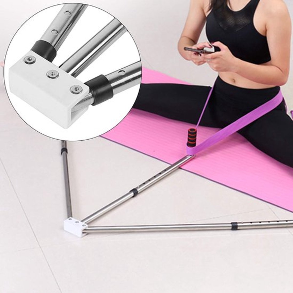 Dailygoods- Beenverlengmachine met gewatteerde handgrepen - Staalmateriaal