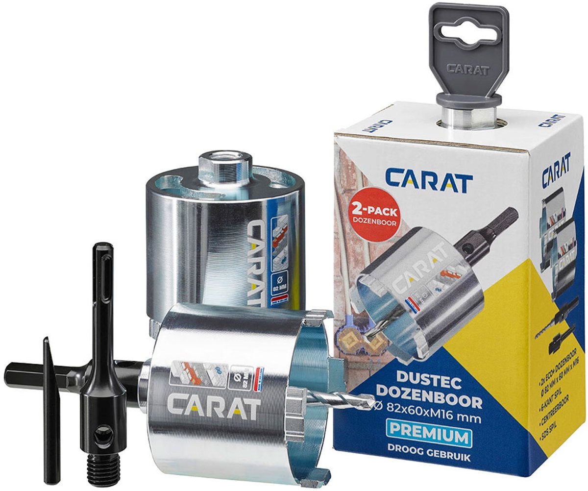 Carat Dozenboor Premium 2-pack 82 x 60mm M16 - incl. accessoires