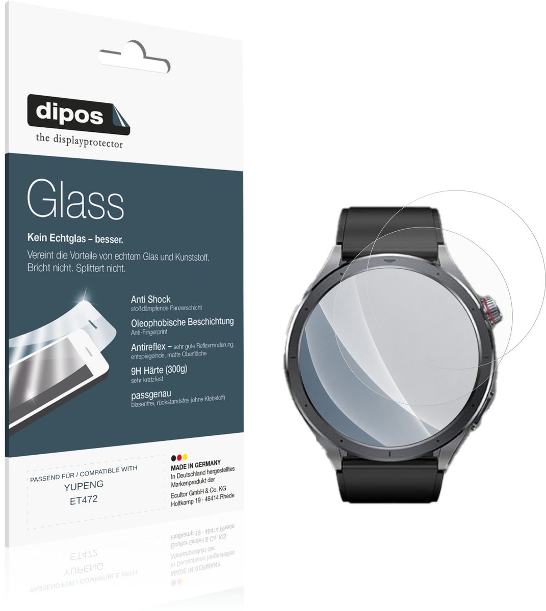dipos – 2x Matte Pantserfolie geschikt voor YUPENG ET472 | 9H Screenprotector