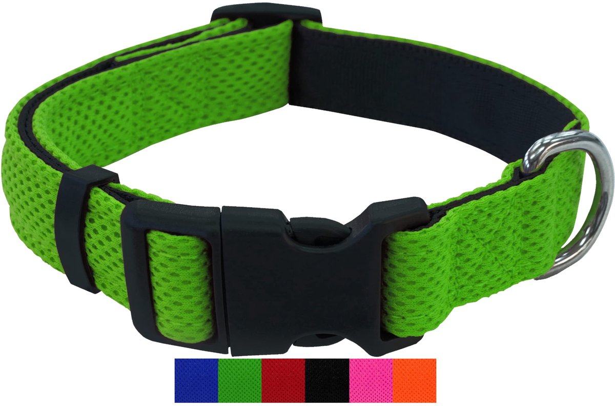 DEY Premium Hondenhalsband Air Mesh - verstelbaar - voor kleine, middelgrote en grote honden - vele kleuren en maten - ShopVlot