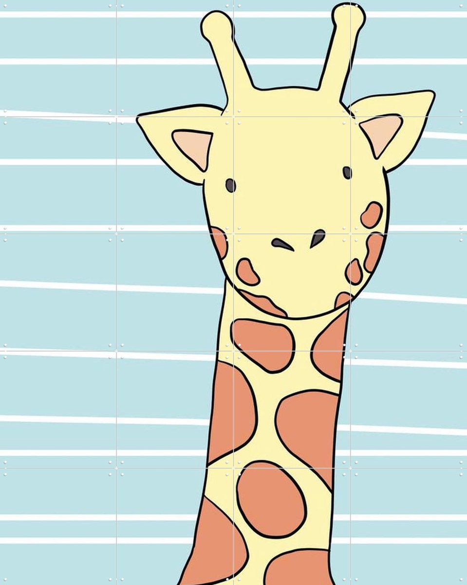 IXXI Little Giraffe, BAINAI - 80 x 100 cm - Gratis ophangtool - Grote wanddecoratie en posters Kinderkamer, Babykamer, Kinderen, Baby, Dieren