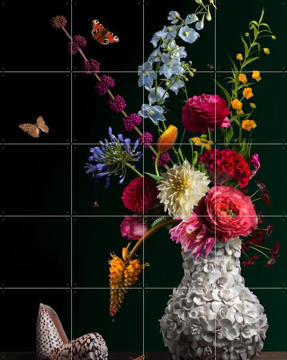 IXXI Baltazar van der Ast, Sander van Laar - 80 x 100 cm - Gratis ophangtool - Grote wanddecoratie en posters - Klassiek, Fotografie, Botanisch