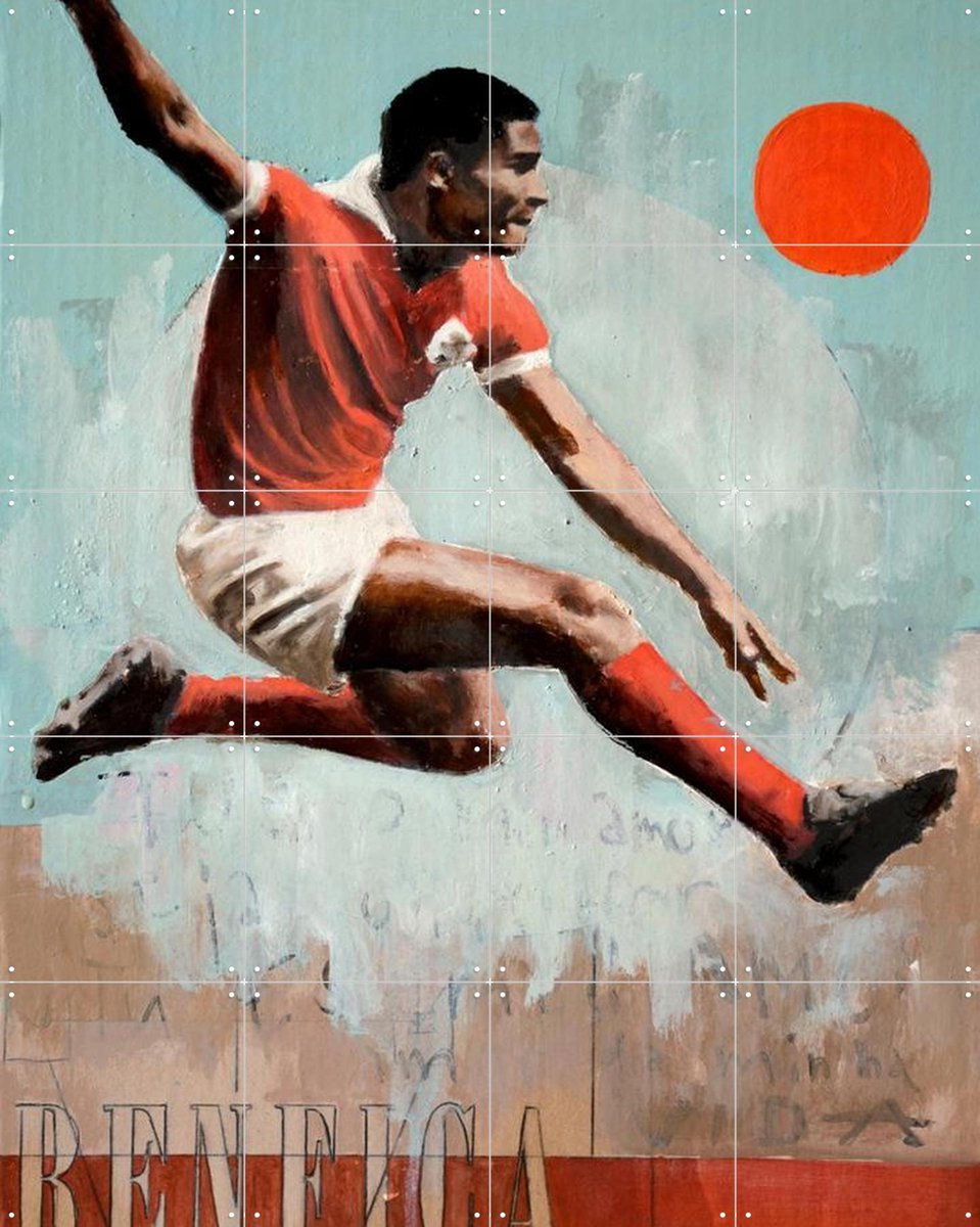 IXXI One Love Benfica, David Diehl - 80 x 100 cm - Gratis ophangtool - Grote wanddecoratie en posters - Grafisch Ontwerp, Gemengde Technieken, Pop