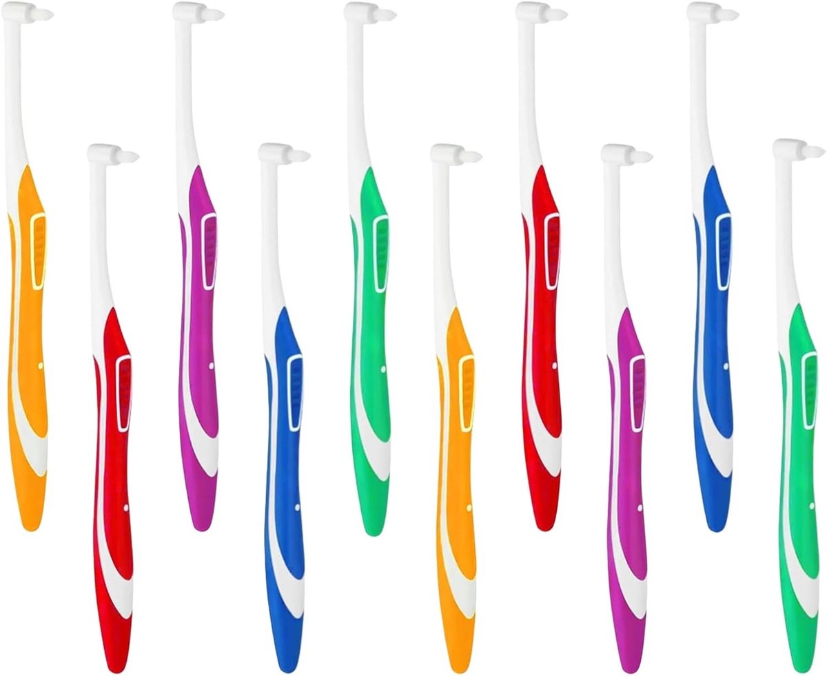 Zachte Tufted Tandenborstels met Beschermende Caps - Interdentale Borstels voor Optimale Mondhygiëne - Set van 10 Stuks