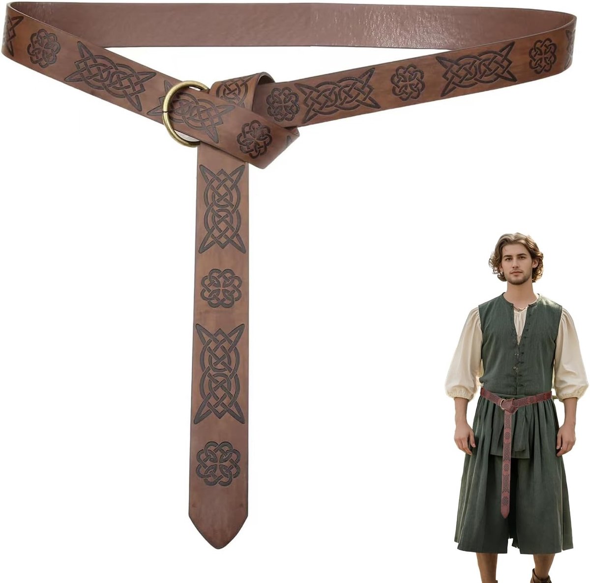 Middeleeuwse en Vintage Riddersriem met Koord, Geschikt voor Rollenspel en Theatervoorstellingen, Perfect voor Cosplay en Kostuums