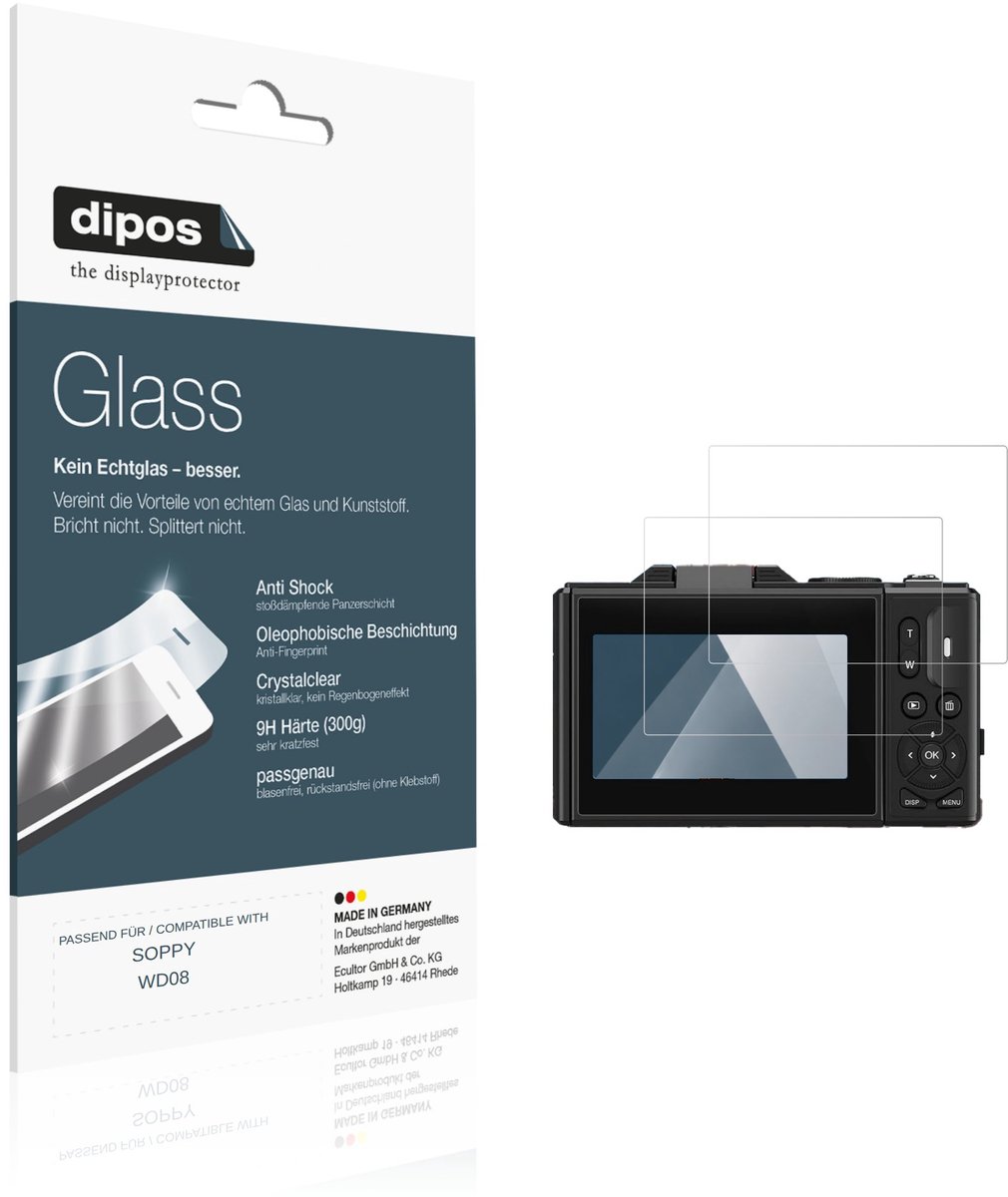dipos – 2x Pantserfolie geschikt voor SOPPY WD08 | 9H Screenprotector