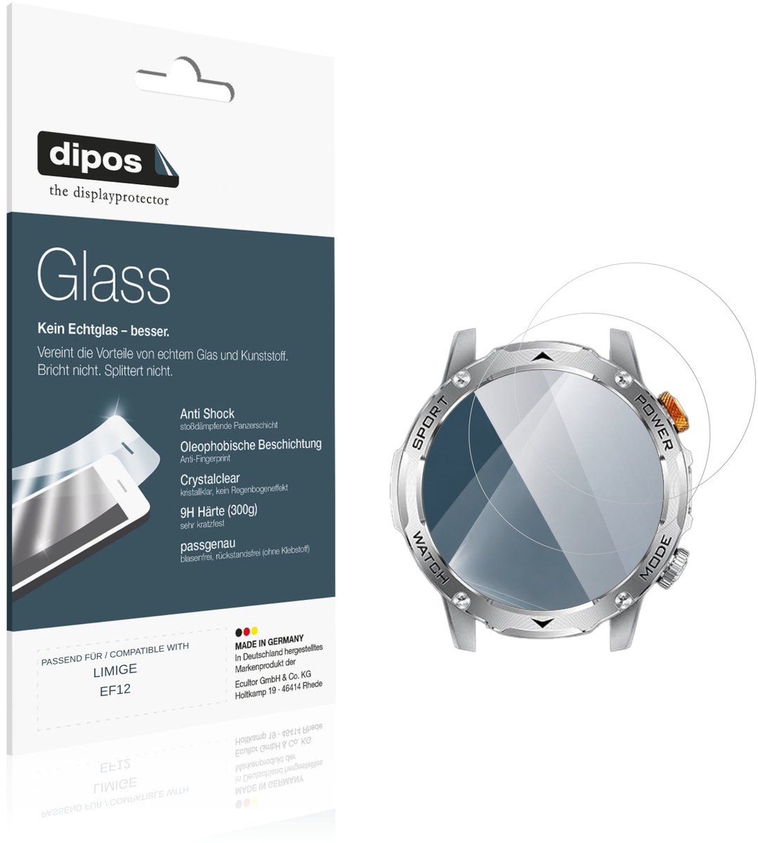 dipos – 2x Pantserfolie geschikt voor LIMIGE EF12 | 9H Screenprotector