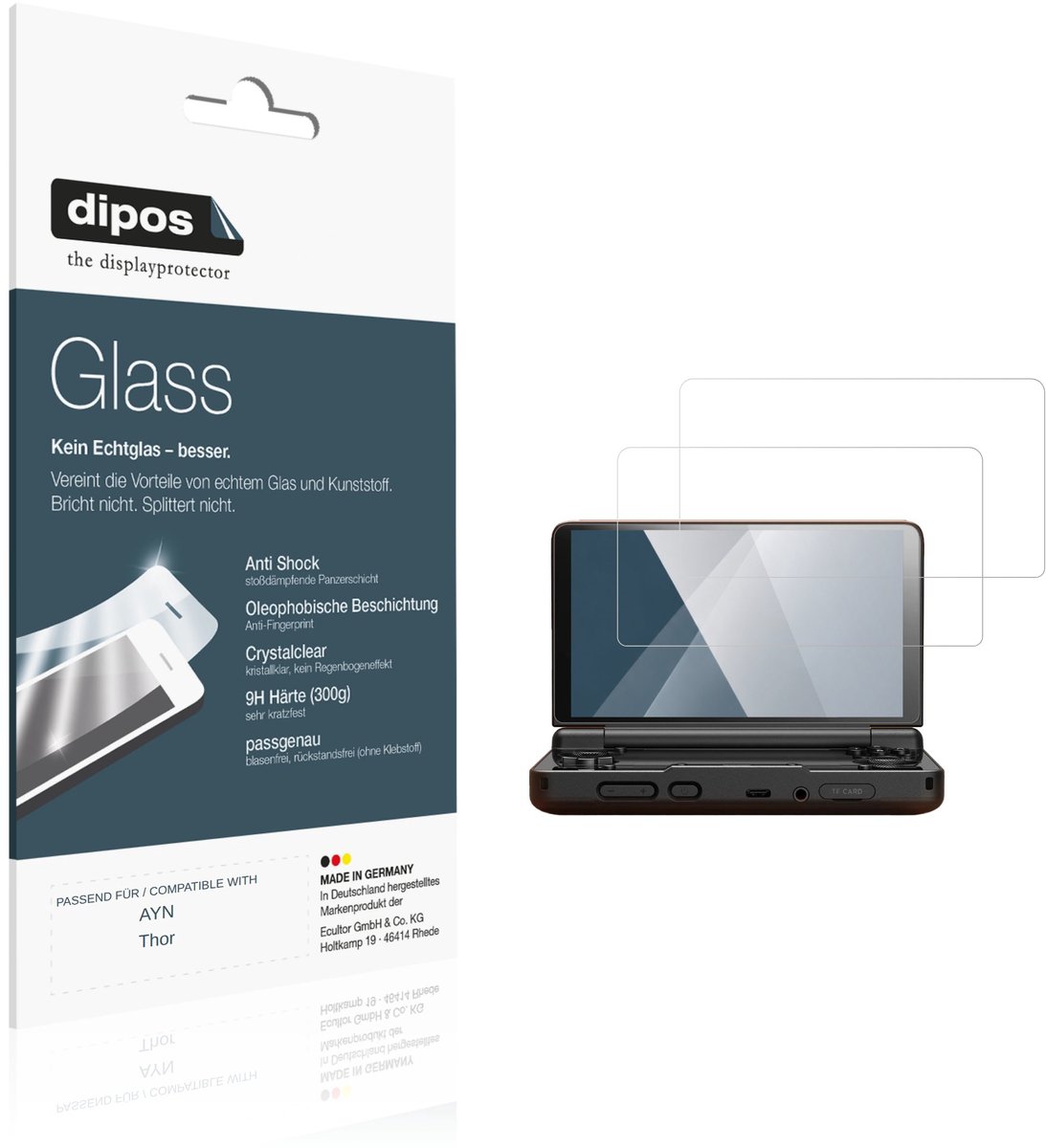 dipos – 2x Pantserfolie geschikt voor AYN Thor | 9H Screenprotector