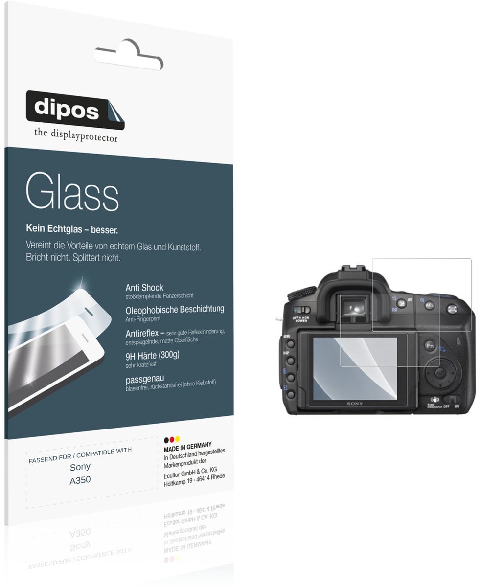 dipos – 2x Matte Pantserfolie geschikt voor Sony A350 | 9H Screenprotector