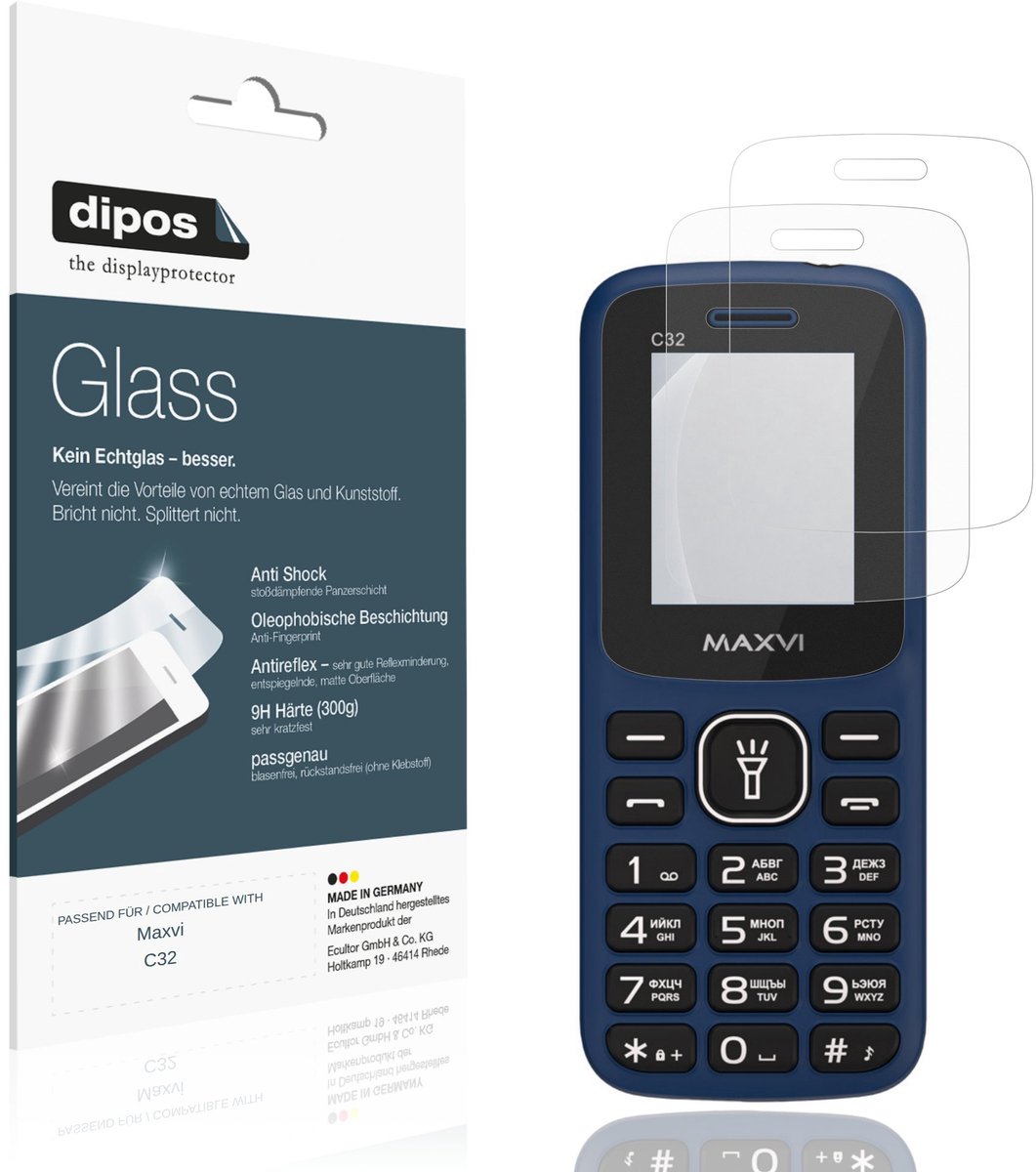 dipos – 2x Matte Pantserfolie geschikt voor Maxvi C32 | 9H Screenprotector
