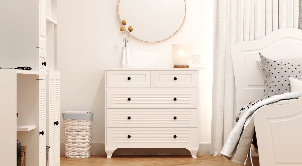 IZEL COUNTRY LADENKAST – Ladekast met Laden – Houten Ladekast – Opbergkast – Ladenkast – Kast voor Slaapkamer, Woonkamer en Hal – Ruime Opbergruimte – Country Stijl – Kledingkast – Modern Design – Praktische Opbergkast – Stijlvol Meubel voor Thuis