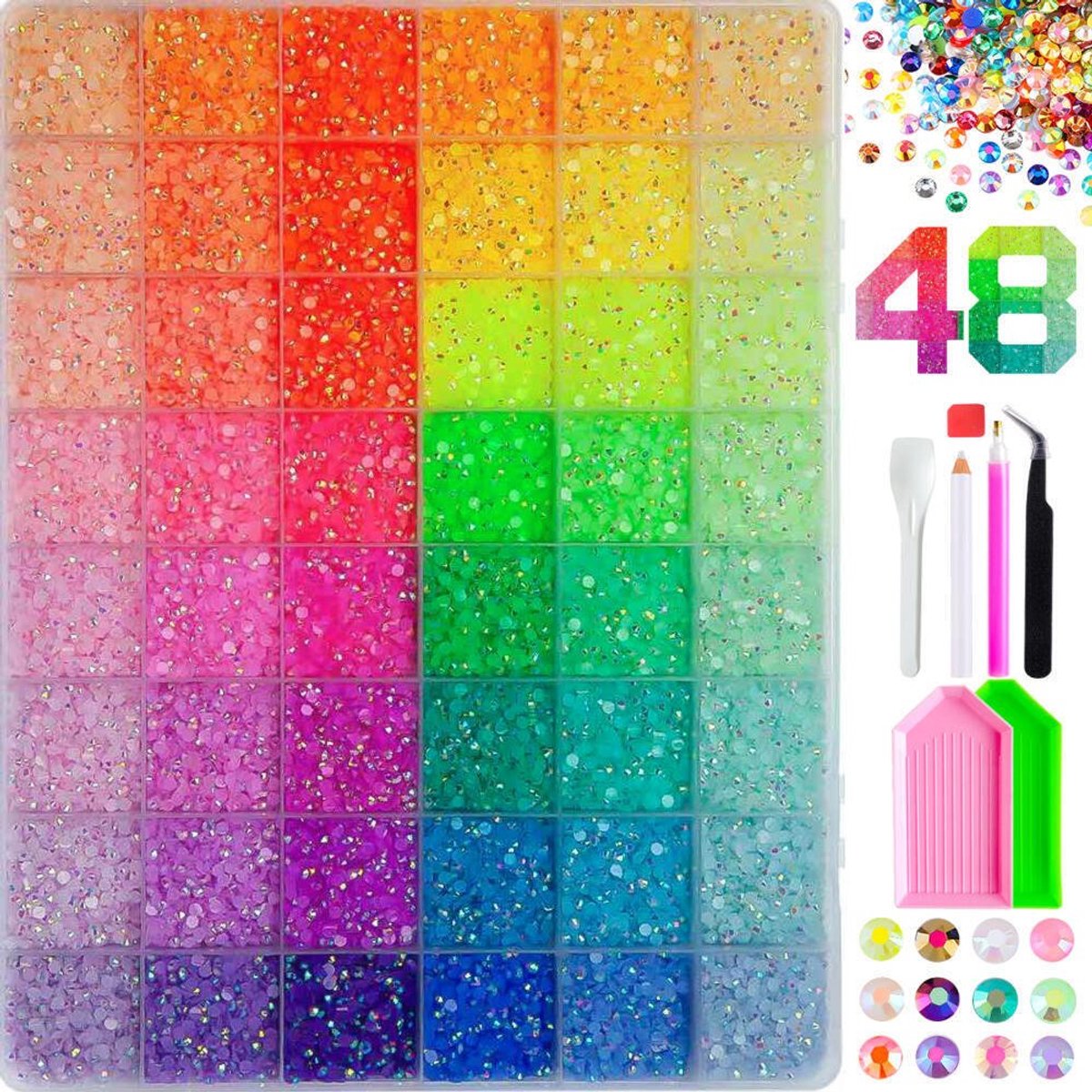 Currero Bedazzle Kit - Bedazzling - Plakstenen - Strass Steentjes - DIY Versieren - Nagel Decoratie - Met Pincet En Applicator