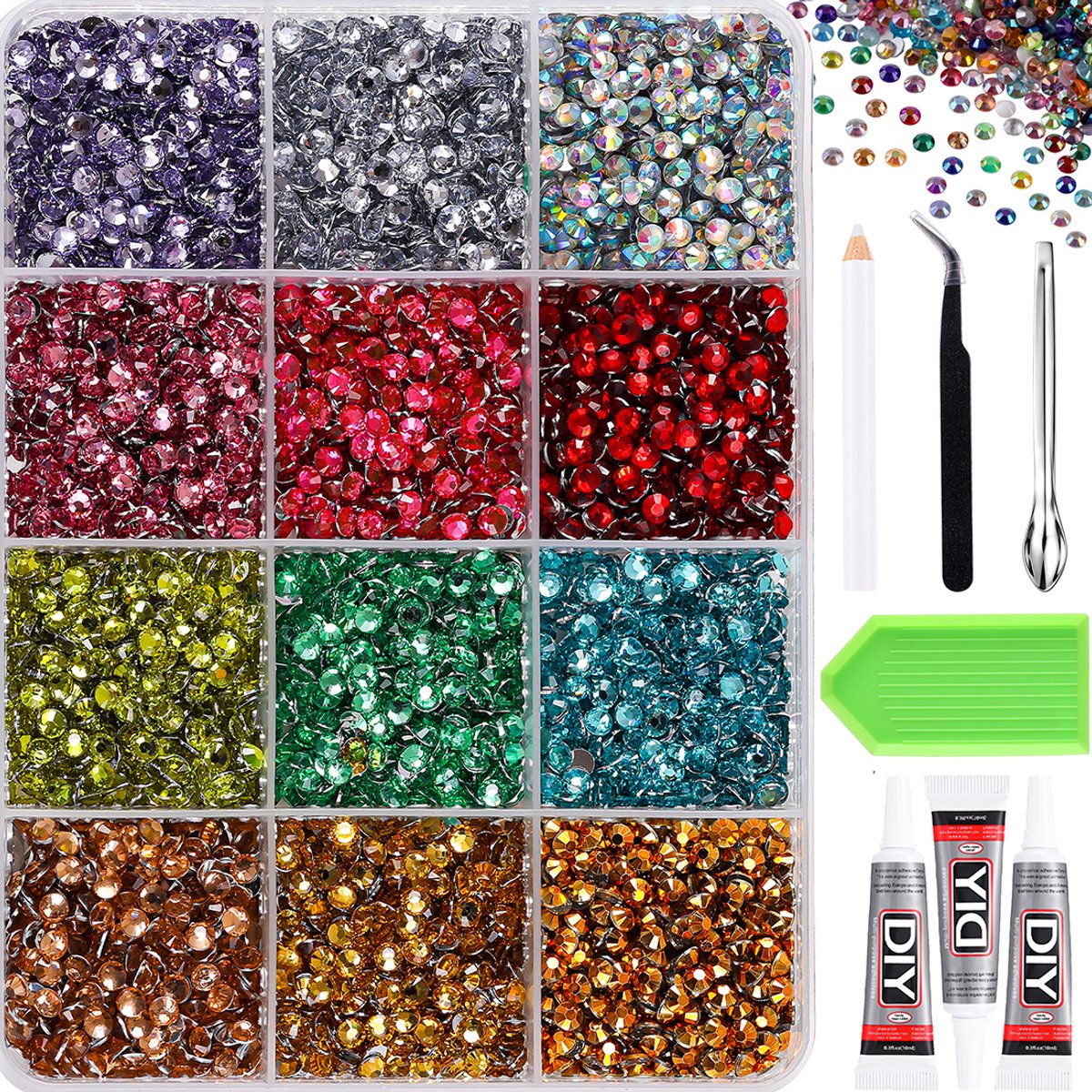 Currero Bedazzle Kit - Bedazzling - Plakstenen - Strass Steentjes - DIY Versieren - Met Lijm En Gereedschap - Stijl F