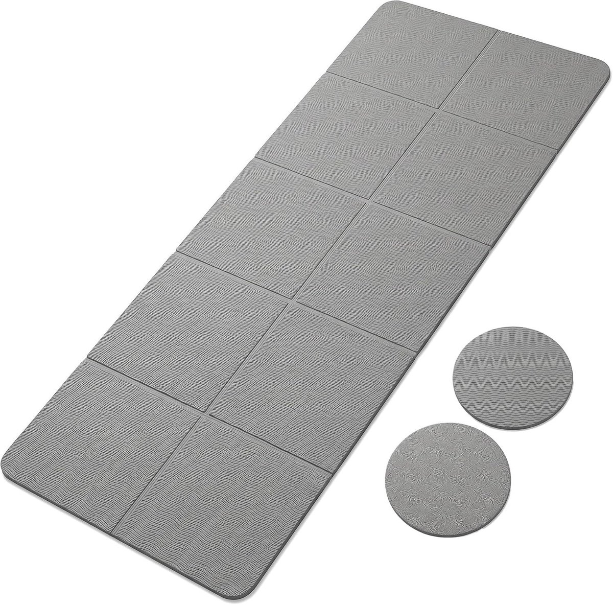 Multifunctionele Yoga Mat 72 x 24 mm met 2 Kniekussens, Antislip, Duurzaam en Ideaal voor Pilates en Fitness