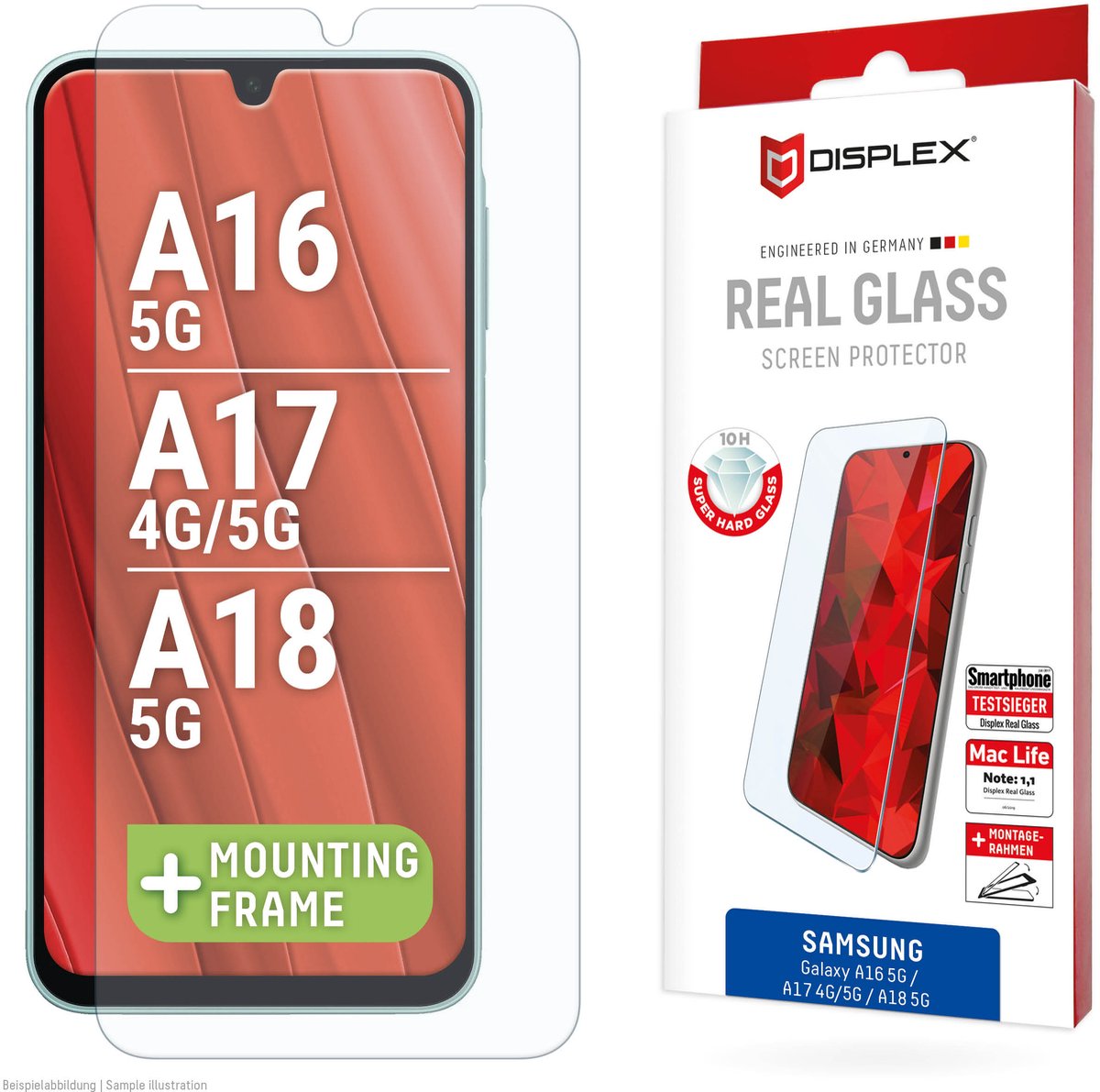 Displex Screenprotector Real Glass geschikt voor Samsung Galaxy A16 (4G/5G) / A17 (4G/5G)