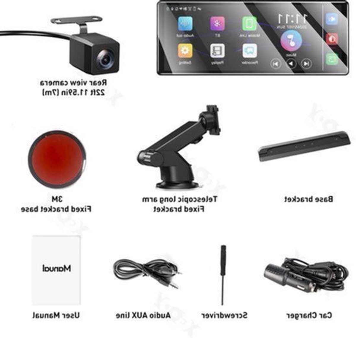 Navigatiesysteem Auto - Dashcam voor auto - GPS Navigatie - Draadloze - 4K DVR - Bluetooth Audio - ADAS Systeem - 11,3" - Achteruitrijcamera