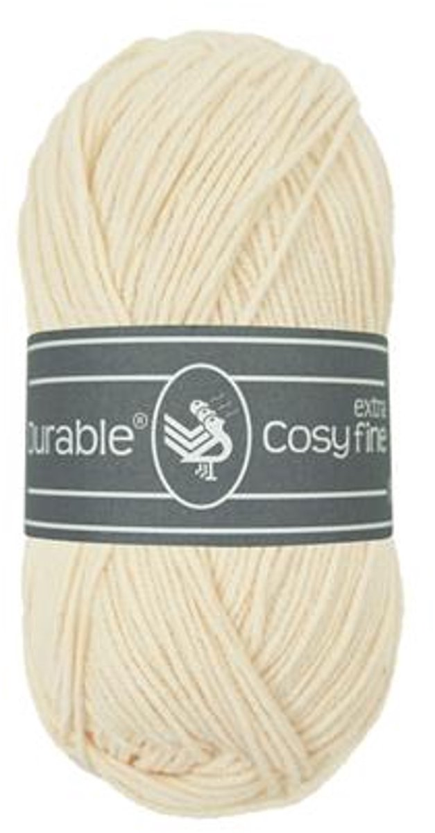 5 x Durable Cosy extra fine - katoen en acrylgaren - Cream (2172) - haakgaren/breigaren - naald 3 a 3,5mm