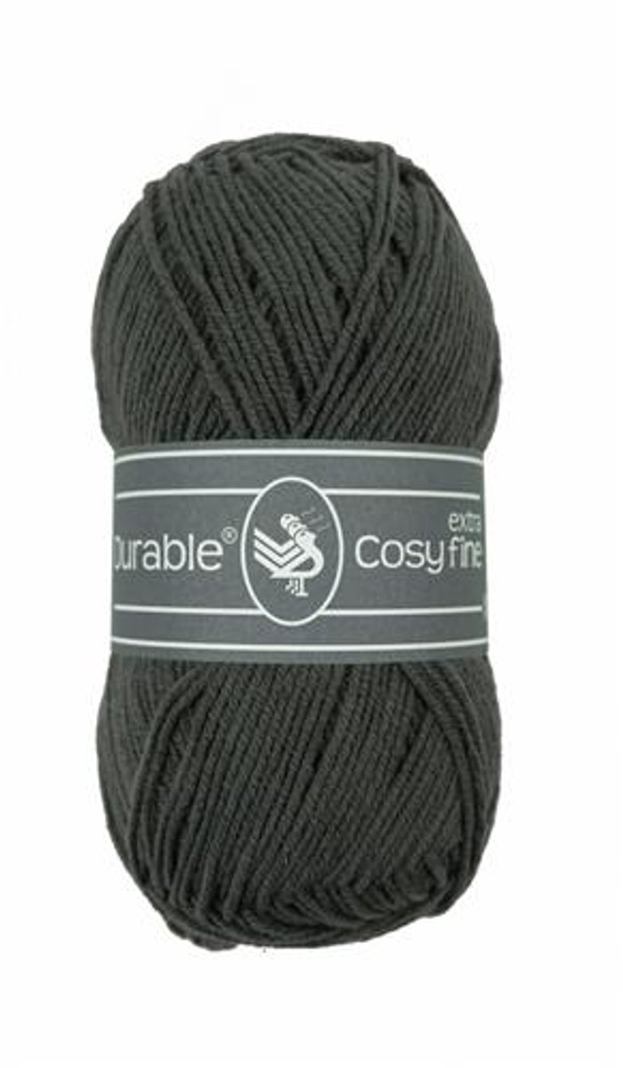 5 x Durable Cosy extra fine - katoen en acrylgaren - Charcoal (2237) - haakgaren/breigaren - naald 3 a 3,5mm