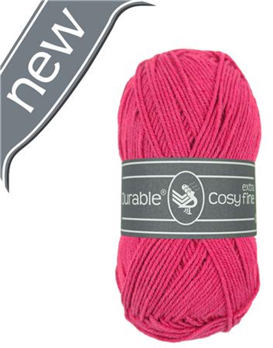 5 x Durable Cosy extra fine - katoen en acrylgaren - Fuchsia (237) - haakgaren/breigaren - naald 3 a 3,5mm