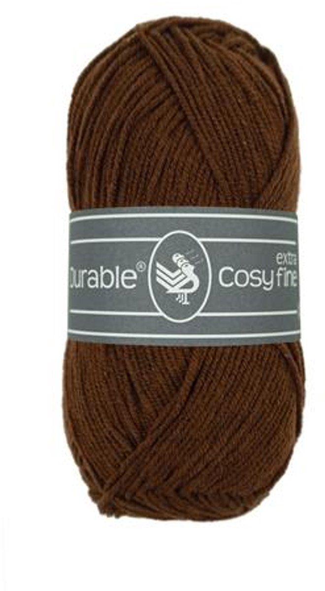 5 x Durable Cosy extra fine - katoen en acrylgaren - Coffee (385) - haakgaren/breigaren - naald 3 a 3,5mm