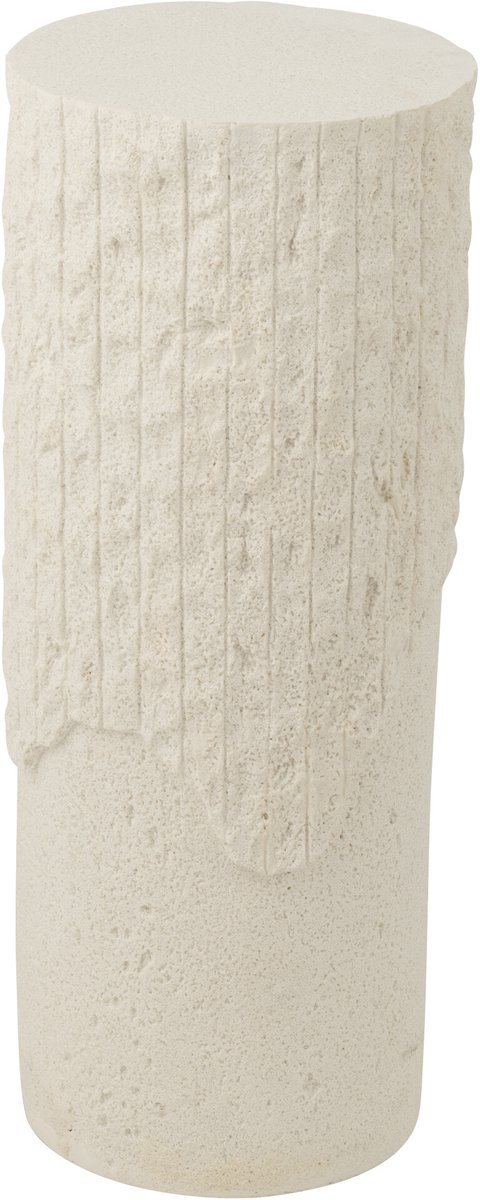 J-Line decoratie Sokkel Rocky Reliëf - polyresin - wit - small