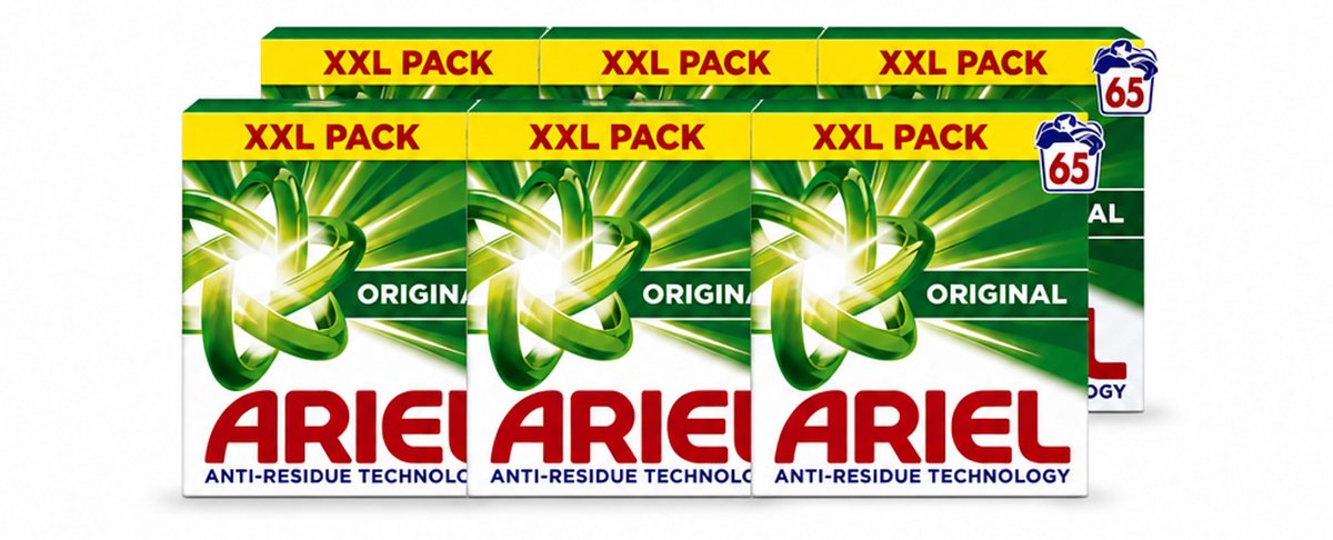 6 x Ariel – Original – Snel Oplosbaar Waspoeder – 3,58 kg - Voordeelverpakking - 6 stuks
