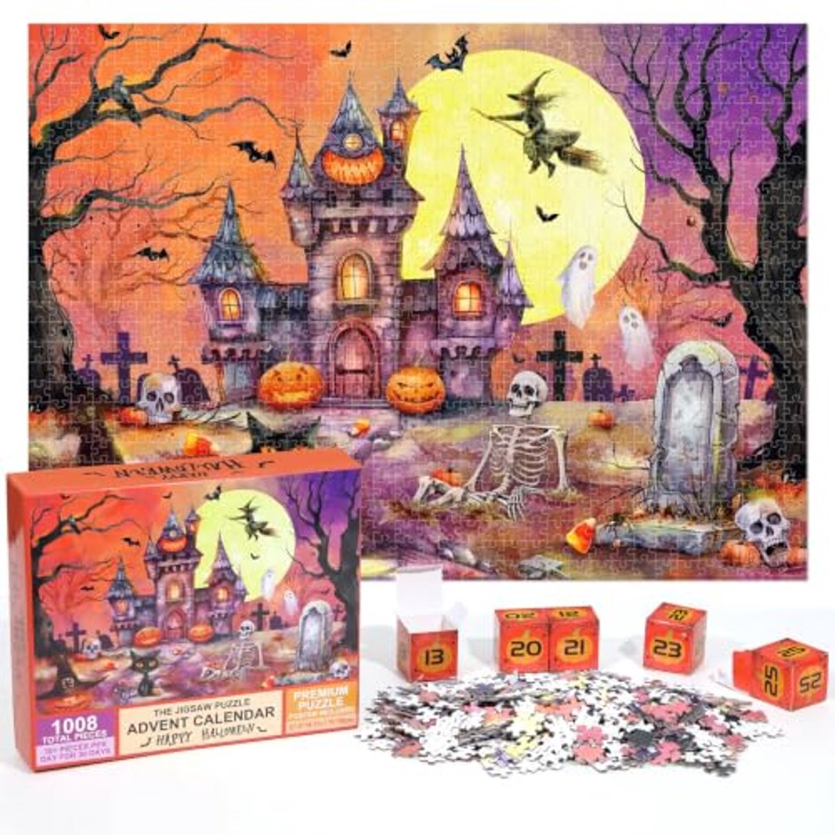 Casalora Halloween Aftelkalender - Puzzel - 1008 Stukjes - 30 Dagen