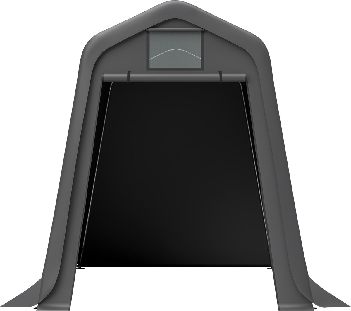 Carport - 183x245x217 cm - Grijs - Raam - Afsluitbaar - Bodemframe