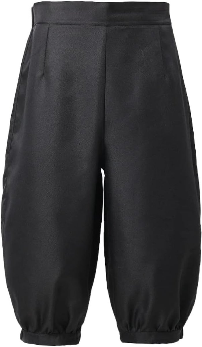 Medieval Pirate Broek voor Renaissance Kostuum, Losse Pasvorm, Zwart, XXL, Perfect voor Theatrale Optredens en Cosplay