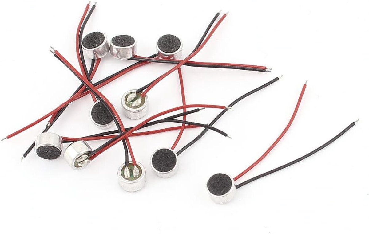 10 Stuks 6mm x 3.5mm Mini Electret Microfoon Capacitor Pickup met Aansluitdraden voor Geluidsopname en Audio-toepassingen