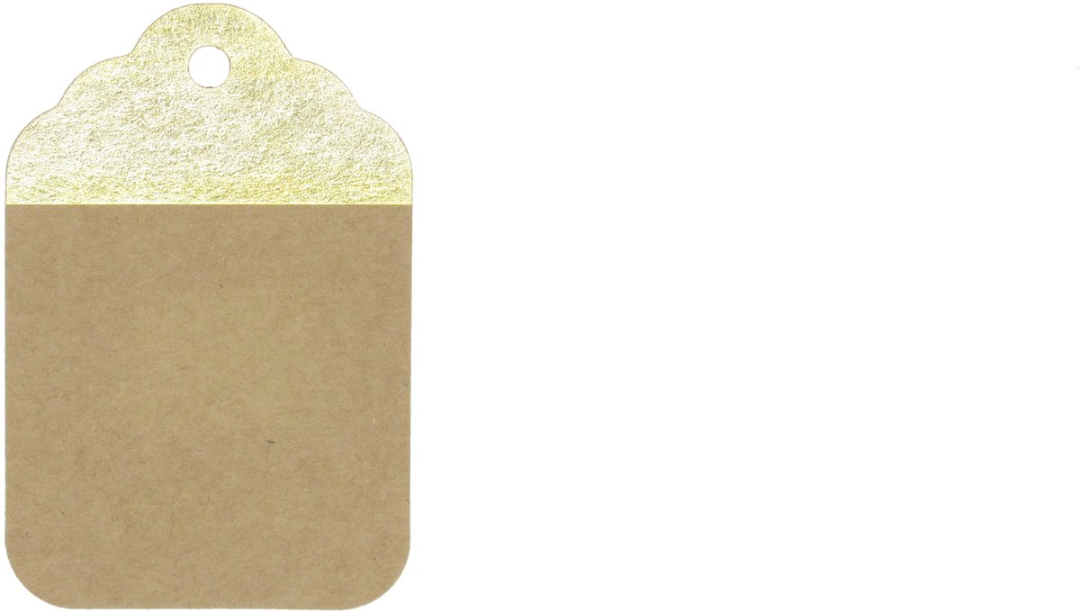 Label - Cadeaulabel - karton - Classy - kraft/goud