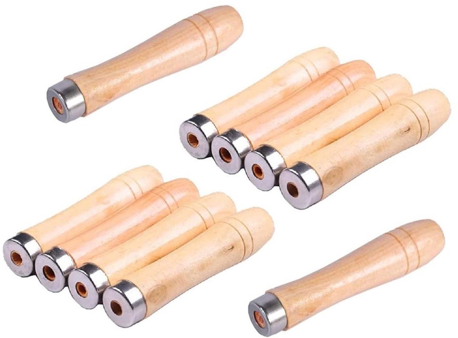 Vijlhandvat Houten Handgrepen - 10 Stuks - 9 cm Lang - 4 mm Gat - Voor Vijlen/Raspen/Beitels - Duurzaam Materiaal - Handgreep