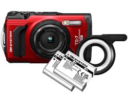 OM System TG-7 Micro Adventures Kit Rood - + extra accu en led light