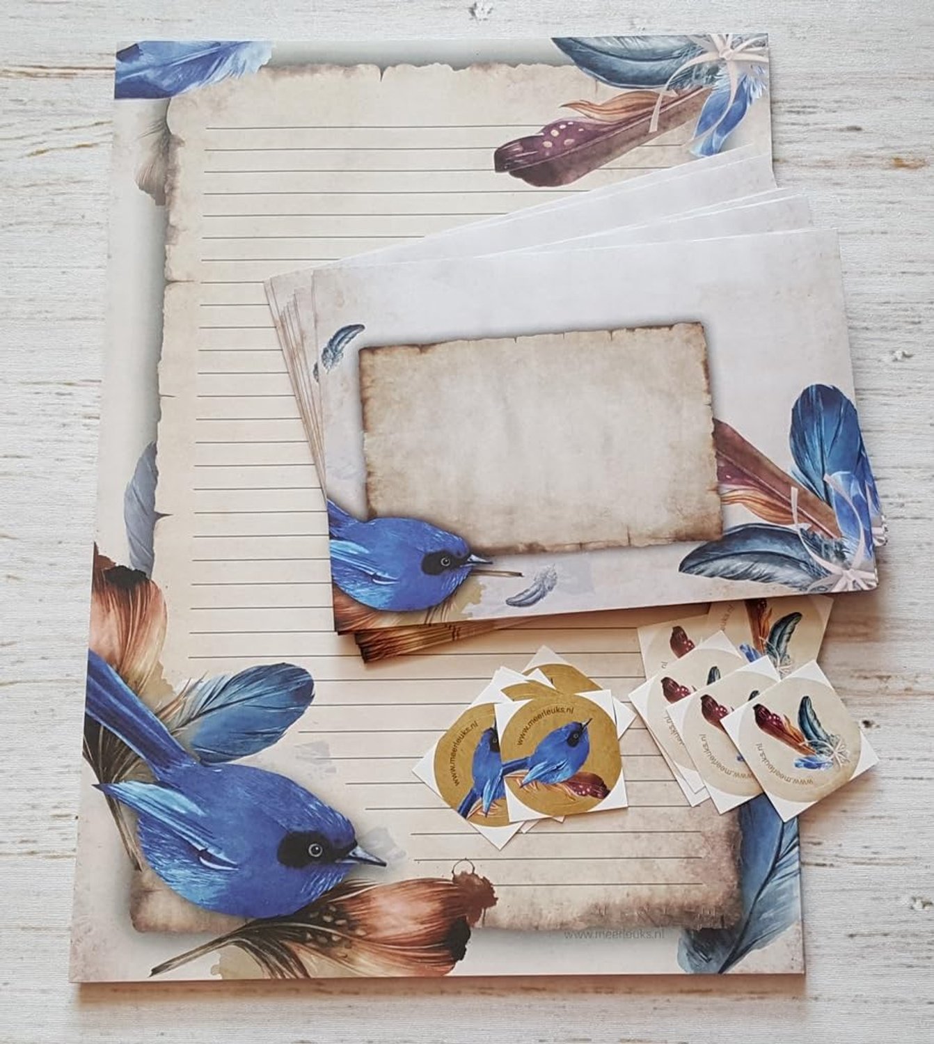 A4 papier set met 12 vellen en 6 enveloppen - Multicolor