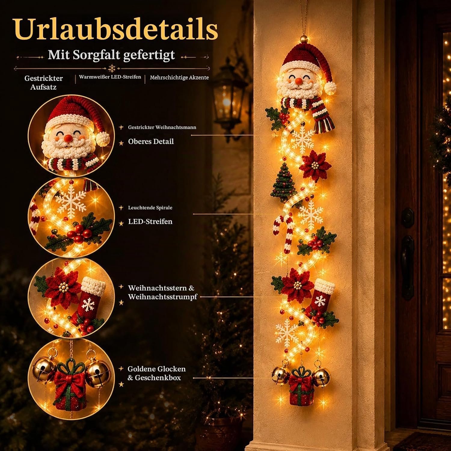 Verlichte Kerstdeurhanger - Kerstdeurhanger - Kerstversiering Wandlamp - Kerst Wandlamp - DIY Kerstdecoratie voor aan de Muur - Kerst Wanddecoratie - Geschikt voor muren, deuren, ramen en balkons - Geschikt voor binnen en buiten - Sneeuwman-ontwerp – foto 4