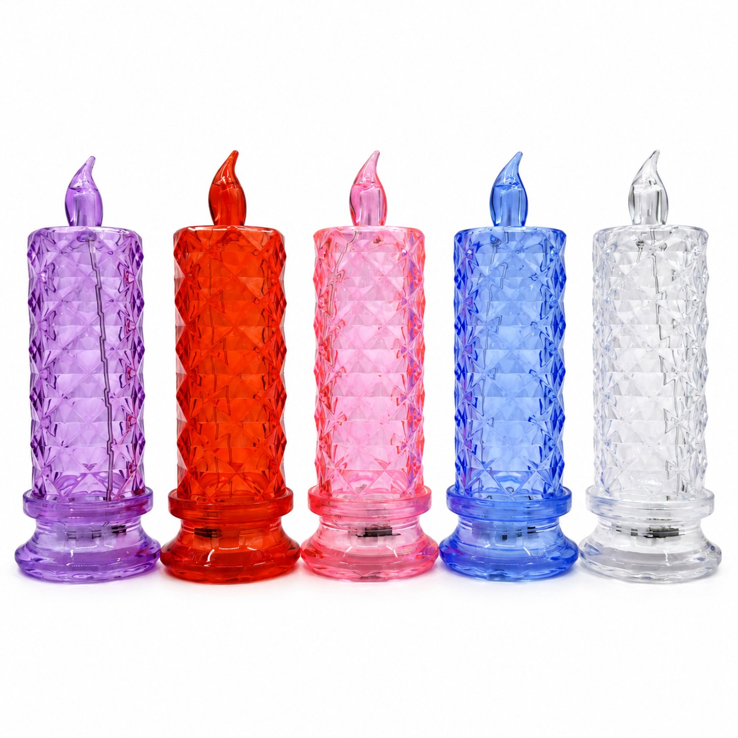 led kaarsen - roze elektronische kaars in roosuitvoering, 6,3 x 18,3 cm, groot model met voet, voor slaapkamerdecoratie, in bedrukte doos