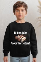 Ik Ben Hier Voor Het Eten Kersttrui Kinderen - Jongens Meisjes - Gedekte Kersttafel - Kerst Cadeau - Foute Kersttrui Kind - Maat 110/116 (5-6 jaar)