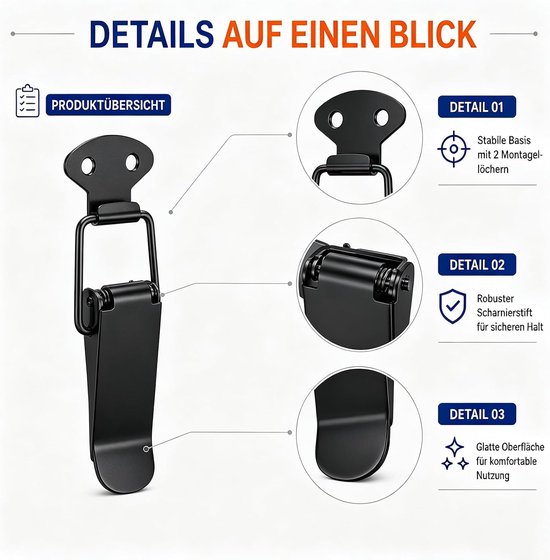 45 mm, 4 stuks, zonder slotgat, RVS — afbeelding 2